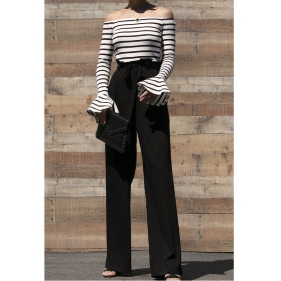 bell sleeve wide leg jumpsuit